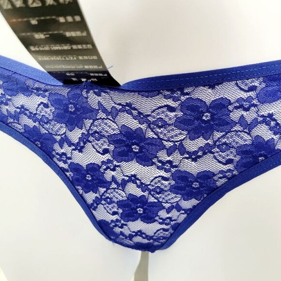 2/$20 Brand New Blue Lace G String T-Back Panties Underwear One Size - Picture 2 of 6